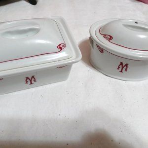 Two Vintage "Maxim de Paris" small casserole covered dishes